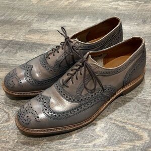 Allen Edmonds Gray Leather Brogue Oxfords